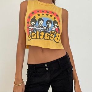 VINTAGE beatles cropped graphic band tee
